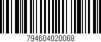Código de barras (EAN, GTIN, SKU, ISBN): '794604020068'