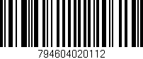 Código de barras (EAN, GTIN, SKU, ISBN): '794604020112'