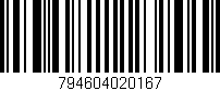 Código de barras (EAN, GTIN, SKU, ISBN): '794604020167'