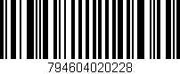 Código de barras (EAN, GTIN, SKU, ISBN): '794604020228'