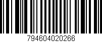 Código de barras (EAN, GTIN, SKU, ISBN): '794604020266'