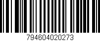 Código de barras (EAN, GTIN, SKU, ISBN): '794604020273'