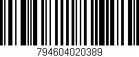 Código de barras (EAN, GTIN, SKU, ISBN): '794604020389'