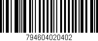 Código de barras (EAN, GTIN, SKU, ISBN): '794604020402'