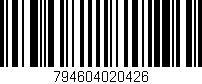 Código de barras (EAN, GTIN, SKU, ISBN): '794604020426'
