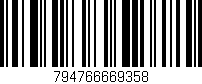 Código de barras (EAN, GTIN, SKU, ISBN): '794766669358'