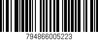 Código de barras (EAN, GTIN, SKU, ISBN): '794866005223'