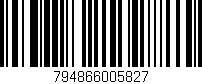 Código de barras (EAN, GTIN, SKU, ISBN): '794866005827'