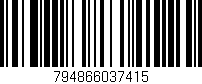 Código de barras (EAN, GTIN, SKU, ISBN): '794866037415'