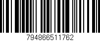Código de barras (EAN, GTIN, SKU, ISBN): '794866511762'