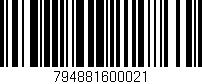 Código de barras (EAN, GTIN, SKU, ISBN): '794881600021'