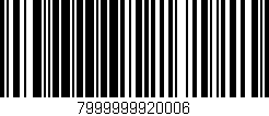 Código de barras (EAN, GTIN, SKU, ISBN): '7999999920006'