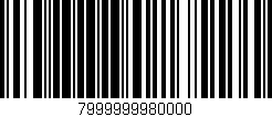 Código de barras (EAN, GTIN, SKU, ISBN): '7999999980000'