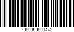 Código de barras (EAN, GTIN, SKU, ISBN): '7999999990443'