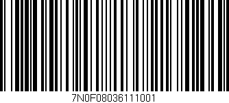 Código de barras (EAN, GTIN, SKU, ISBN): '7N0F08036111001'