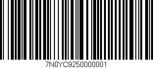Código de barras (EAN, GTIN, SKU, ISBN): '7N0YC9250000001'