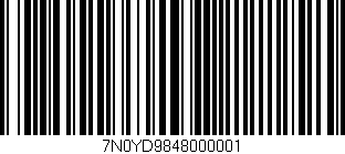 Código de barras (EAN, GTIN, SKU, ISBN): '7N0YD9848000001'