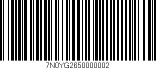 Código de barras (EAN, GTIN, SKU, ISBN): '7N0YG2650000002'