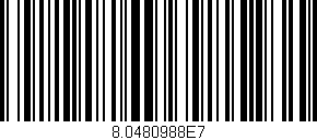 Código de barras (EAN, GTIN, SKU, ISBN): '8.0480988E7'