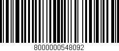 Código de barras (EAN, GTIN, SKU, ISBN): '8000000548092'