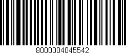 Código de barras (EAN, GTIN, SKU, ISBN): '8000004045542'