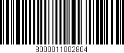 Código de barras (EAN, GTIN, SKU, ISBN): '8000011002804'