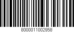Código de barras (EAN, GTIN, SKU, ISBN): '8000011002958'
