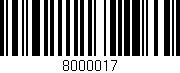 Código de barras (EAN, GTIN, SKU, ISBN): '8000017'