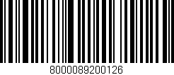 Código de barras (EAN, GTIN, SKU, ISBN): '8000089200126'