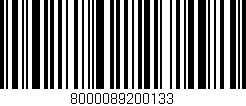 Código de barras (EAN, GTIN, SKU, ISBN): '8000089200133'