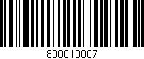 Código de barras (EAN, GTIN, SKU, ISBN): '800010007'