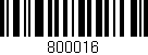 Código de barras (EAN, GTIN, SKU, ISBN): '800016'