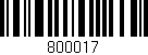 Código de barras (EAN, GTIN, SKU, ISBN): '800017'