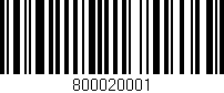 Código de barras (EAN, GTIN, SKU, ISBN): '800020001'