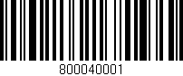 Código de barras (EAN, GTIN, SKU, ISBN): '800040001'