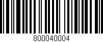 Código de barras (EAN, GTIN, SKU, ISBN): '800040004'