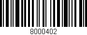 Código de barras (EAN, GTIN, SKU, ISBN): '8000402'
