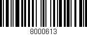 Código de barras (EAN, GTIN, SKU, ISBN): '8000613'