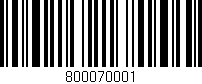 Código de barras (EAN, GTIN, SKU, ISBN): '800070001'