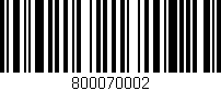 Código de barras (EAN, GTIN, SKU, ISBN): '800070002'