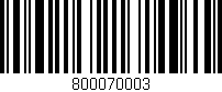 Código de barras (EAN, GTIN, SKU, ISBN): '800070003'