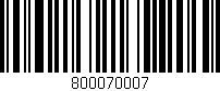 Código de barras (EAN, GTIN, SKU, ISBN): '800070007'