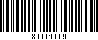 Código de barras (EAN, GTIN, SKU, ISBN): '800070009'