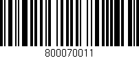 Código de barras (EAN, GTIN, SKU, ISBN): '800070011'