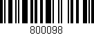 Código de barras (EAN, GTIN, SKU, ISBN): '800098'