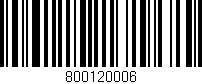 Código de barras (EAN, GTIN, SKU, ISBN): '800120006'