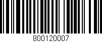 Código de barras (EAN, GTIN, SKU, ISBN): '800120007'