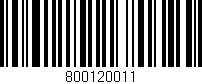 Código de barras (EAN, GTIN, SKU, ISBN): '800120011'