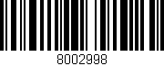 Código de barras (EAN, GTIN, SKU, ISBN): '8002998'