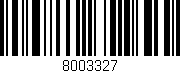 Código de barras (EAN, GTIN, SKU, ISBN): '8003327'